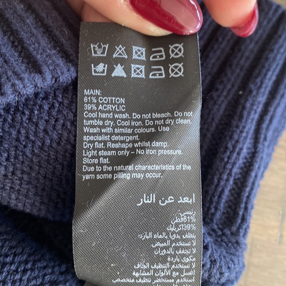 Mint Velvet Navy Knit Ruffle sleeve top - M - Picture 7 of 7